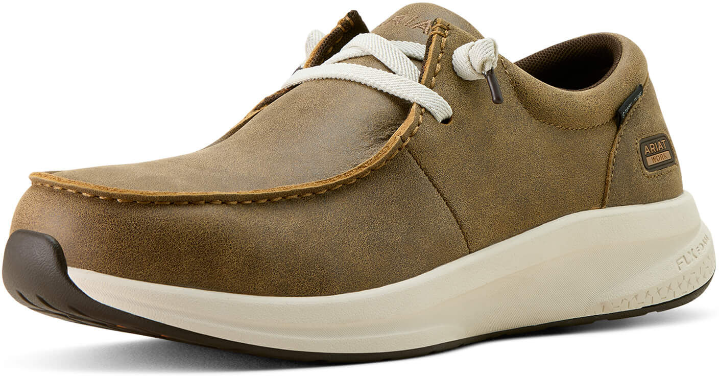Men's Buckeye Steel Toe Work Shoe Safety Shoes in Brown Bomber, Size: 7.5 D / Medium by Ariat