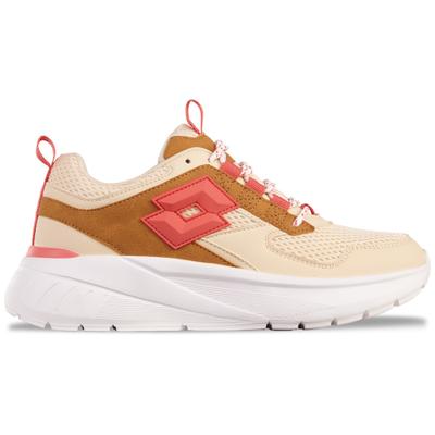 Sneaker LOTTO, Damen, Gr. 40, braun (camel, coral), Kunstfaser, Synthetik, mehrfarbig, Schuhe Sneaker, - besonders leicht & bequem