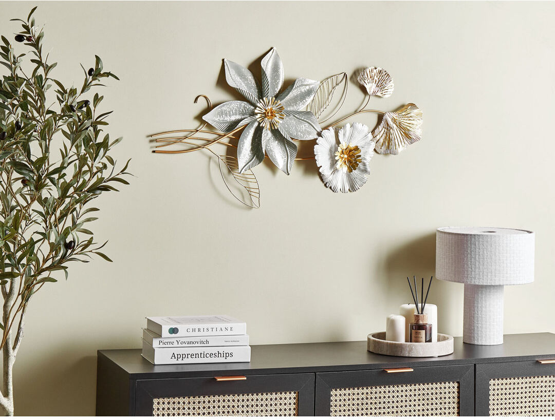 Mercer41 Hadfield Iron Wall Decor Green;White;Gold 46cm H X 89cm W