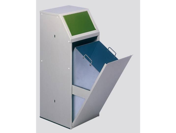 PROREGAL® Mülleimer Robuster Wertstoffsammler Glas Stationär 69L 103x45,5x45,5 Grün