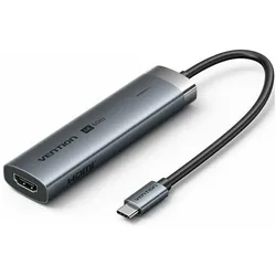 Hub USB Vention TGMHB (USB-C, 5 Ports), Dockingstation + USB Hub, Silber