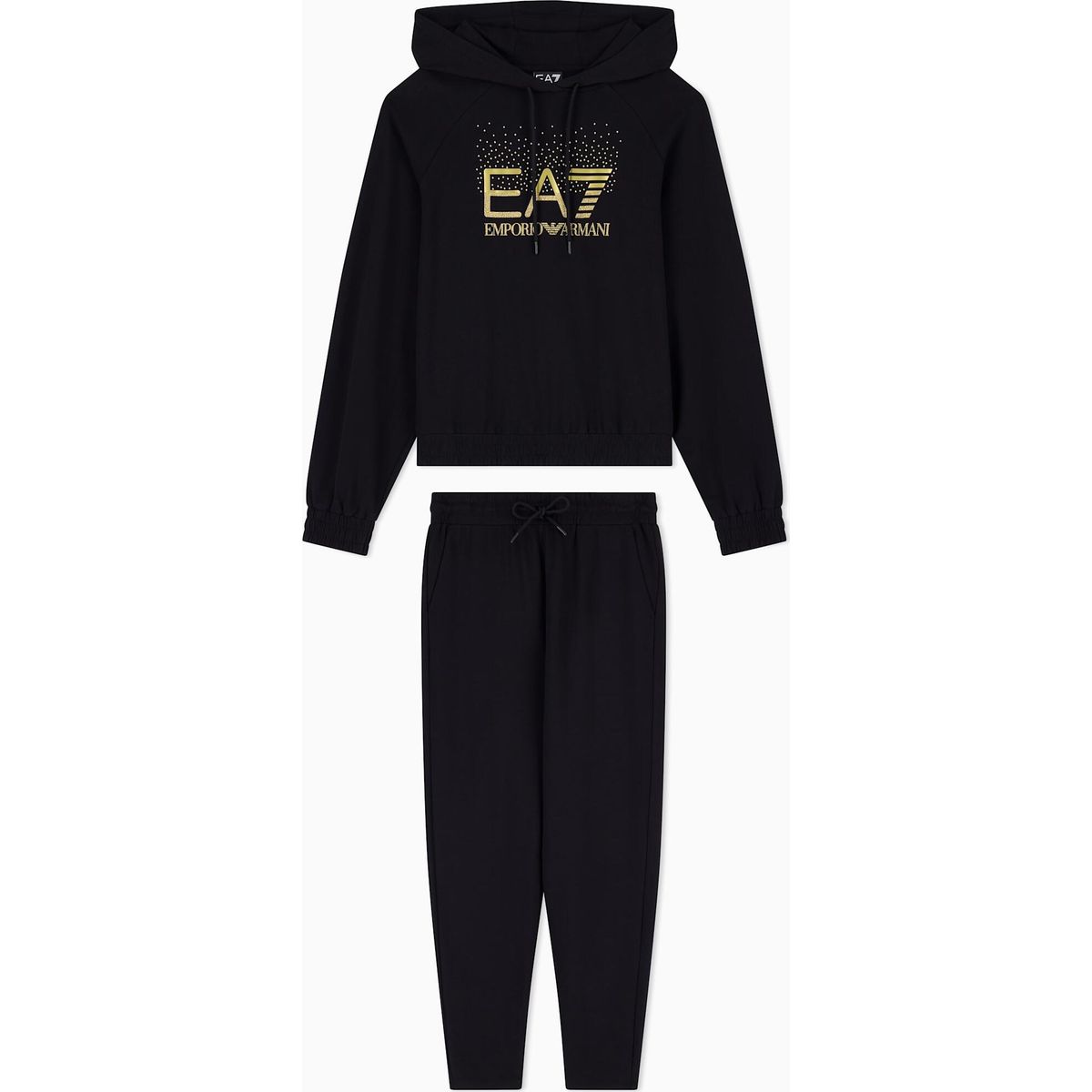 EA7 Train Tracksuit W TT HO RN CH Shiny Studs - Train Tracksuit W TT HO RN CH Shiny Studs black (UC001) S 7W001448 AF12502-UC001-S