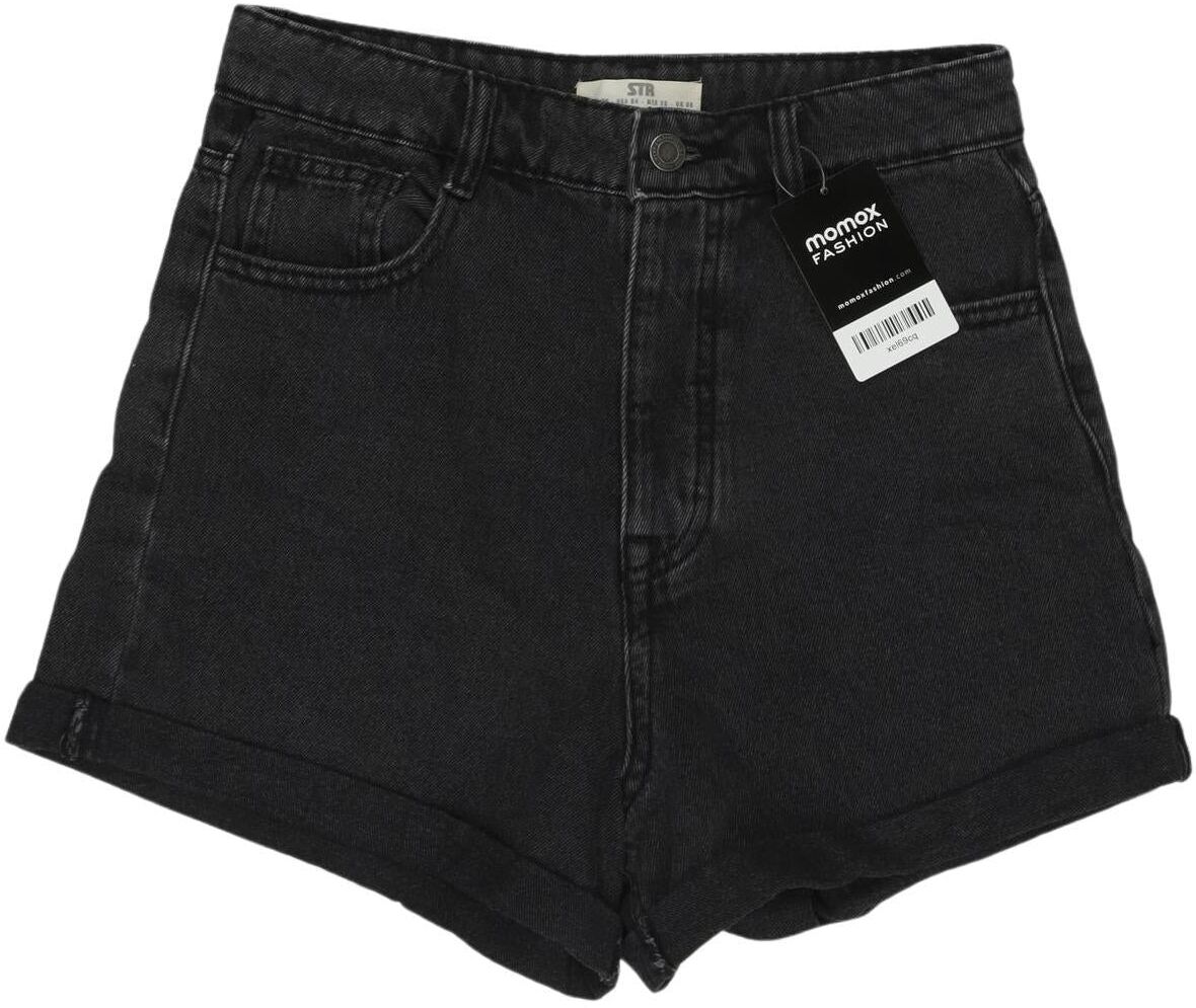 Stradivarius Damen Shorts, Schwarz, Gr. EU 36, Baumwolle - Second Hand