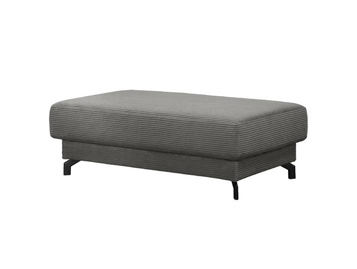 Repose-pieds capitonné 125 x 45 x 70cm Gris Velours côtelé Poppy: Graphite