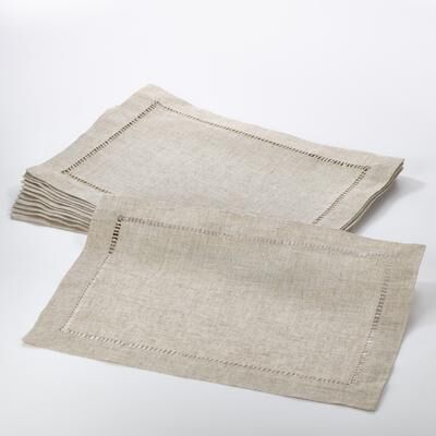 Saro Lifestyle Toscana Collection Hemstitched Placemat (Set of 12)