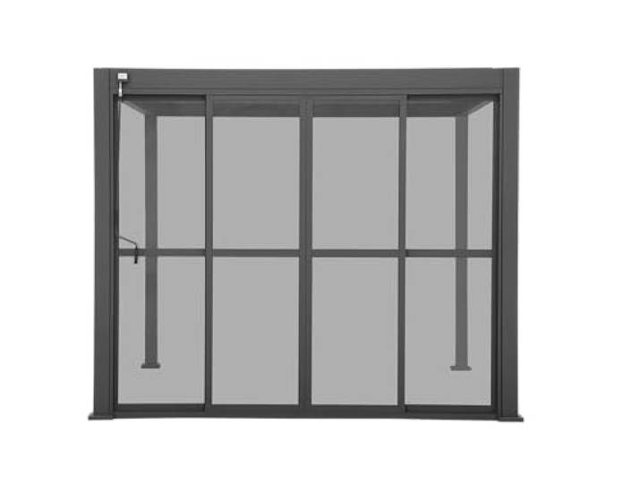 MIRADOR 111 Schiebetüren 3 m Aluminium Anthrazit für Deluxe Pergola Garten Terasse Pergola Winterfest Stabil Pavillion