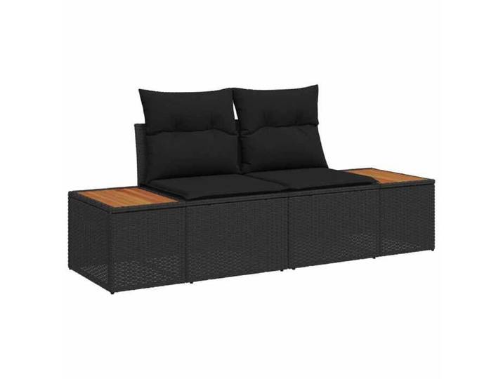 Canapé de Jardin Noir 62 x 85 x 85 en Polyrotin et Acier 833216