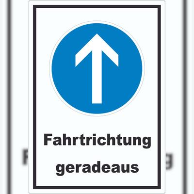 HB-Druck Aufkleber Fahrtrichtung geradeaus A5 (148x210mm)