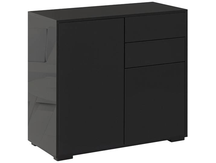 ComfortXL Sideboard De-08650 Schwarz, 79x74x36 cm, Kleinmöbel, Kommoden, Sideboards