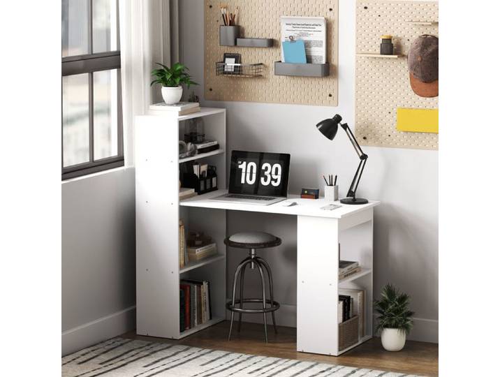 MOTHINESSTO563-Bureau informatique bureau avec rangement 6 compartiments ouverts table d'ordinateur pour chambre studio 120 x 5