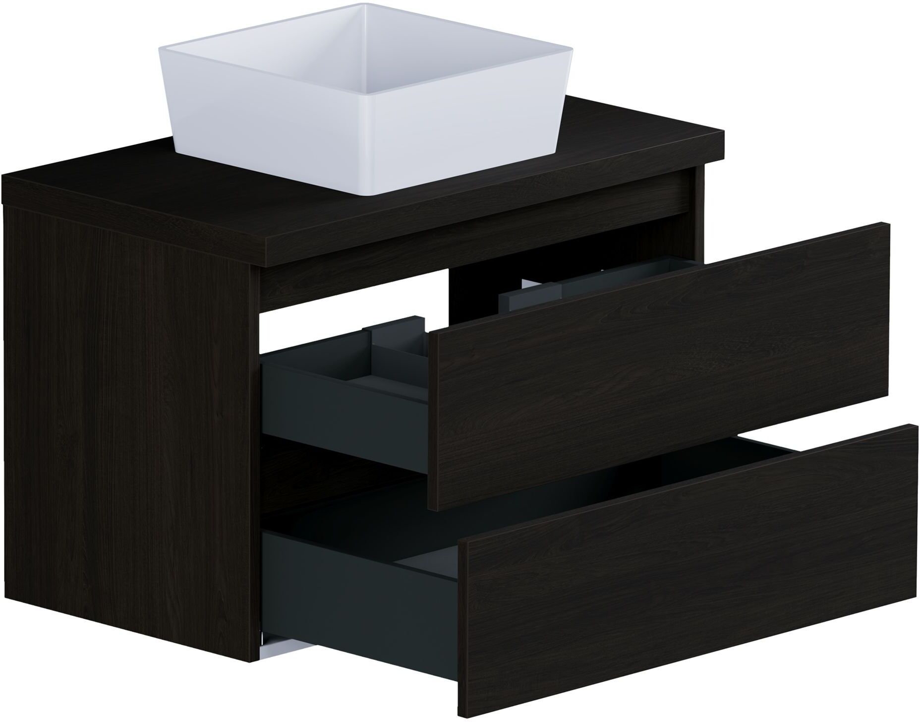 pianura Stella Waschtischunterschrank 80,5 cm mit Aufsatzwaschtisch Sole, Badmöbel, P80039CW+ADP-CW+52KW-SET,