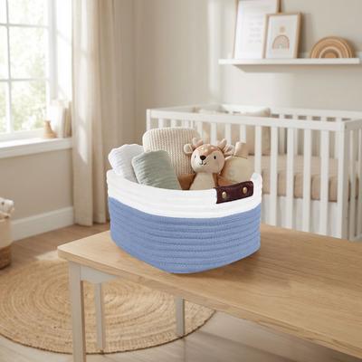 Better Trends Cotton Rope Storage Basket with Handles, Woven Storage Basket for Shelves, Toys, Books, Towels & Home Organization