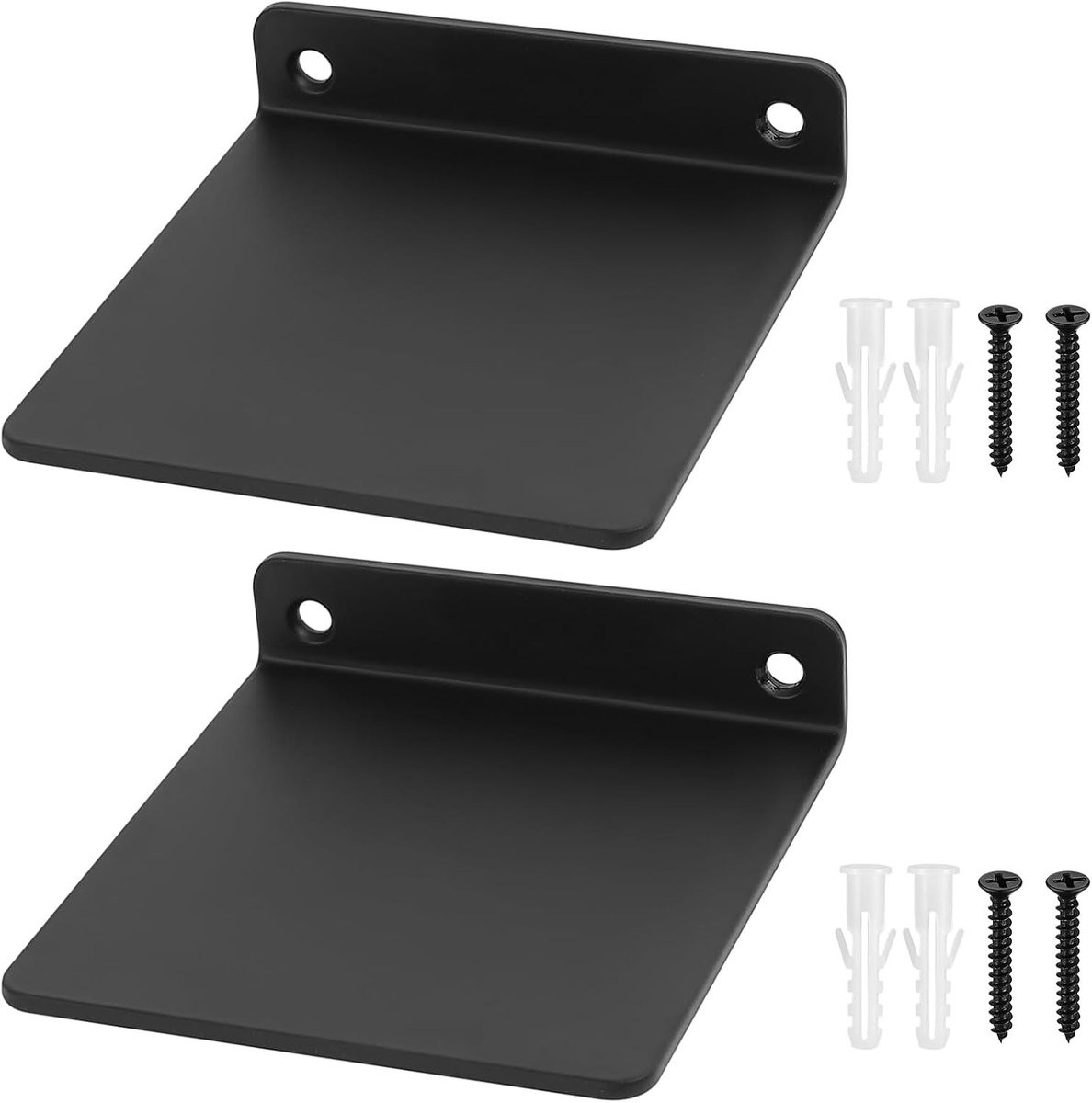 Set van 2 zwarte kleine wandplanken voor decoratie in de keuken, badkamer of woonkamer