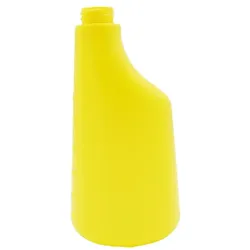 Sprühflasche ohne Sprühkopf gelb Leerflasche 600 ml mit Milliliter-Skalierung und transparenter Niveaulinie