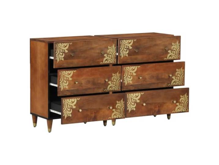 YUTAASU Sideboard 2er Set Honigbraun 60x33x75 cm Massivholz Mango