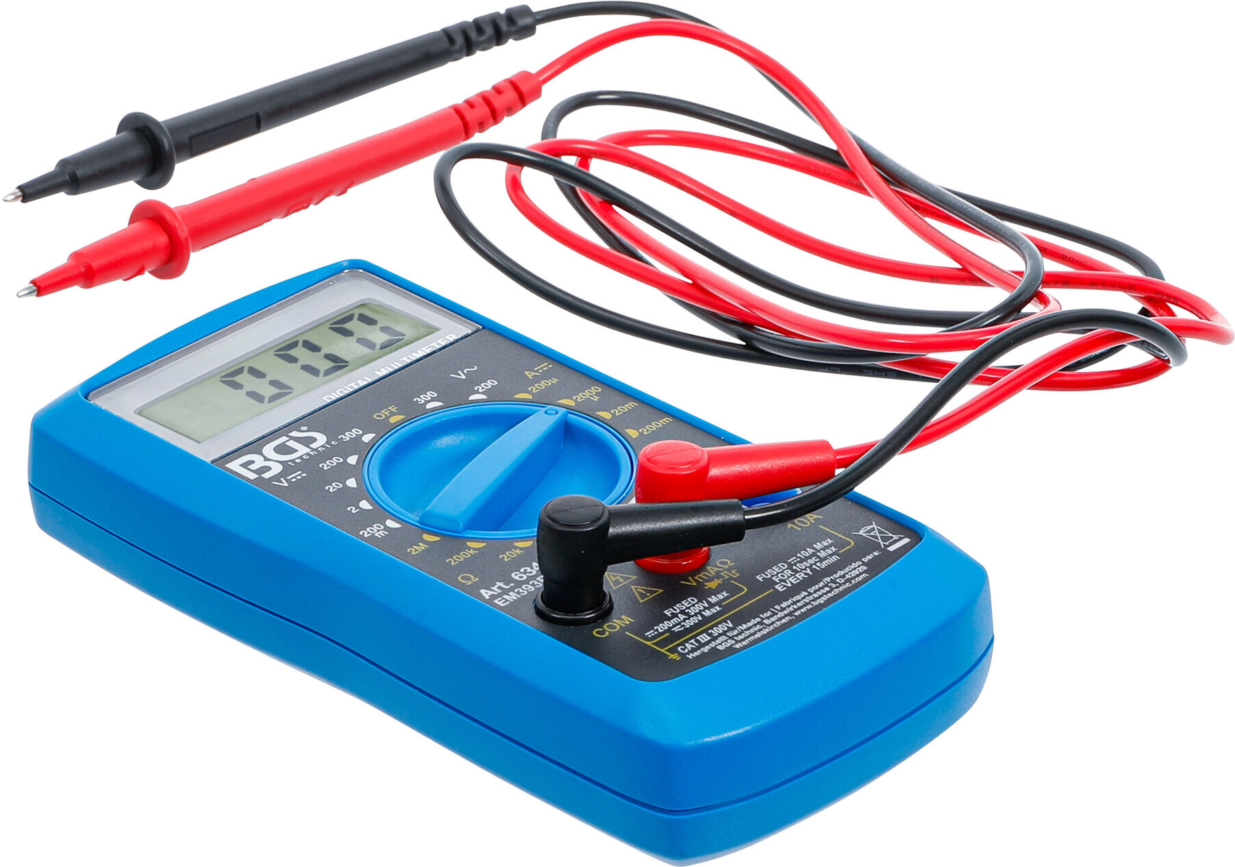 BGS Technic Digital-Multimeter aus Kunststoff mit verschiedenen Messfunktionen, 63400)