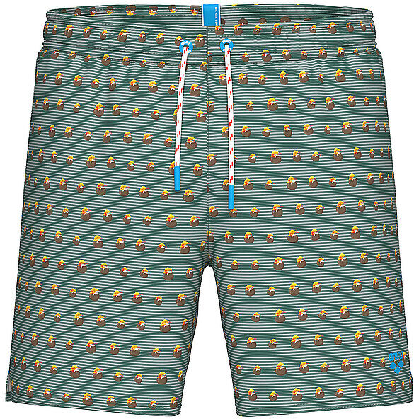 ARENA Herren Badeshorts Beach Boxer Allover dunkelgrün   L M