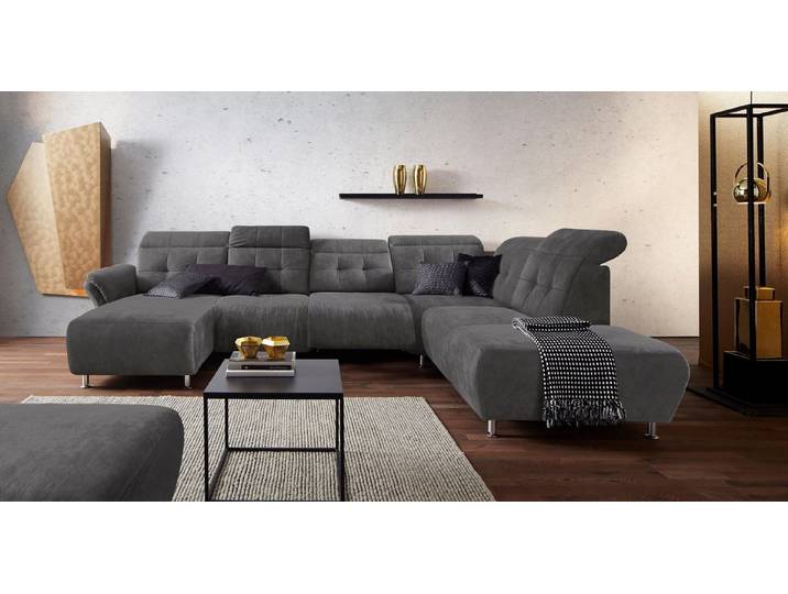 Home affaire Wohnlandschaft Manhattan U-Form, 2 Sitze mit elektrischer Relaxfunktion, verstellbare Armlehnen