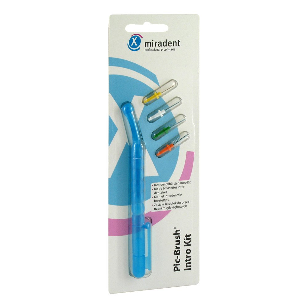 Hager Pharma GmbH Miradent Interdentalbürsten Pic-Brush Intro Kit blau transparent 02171941