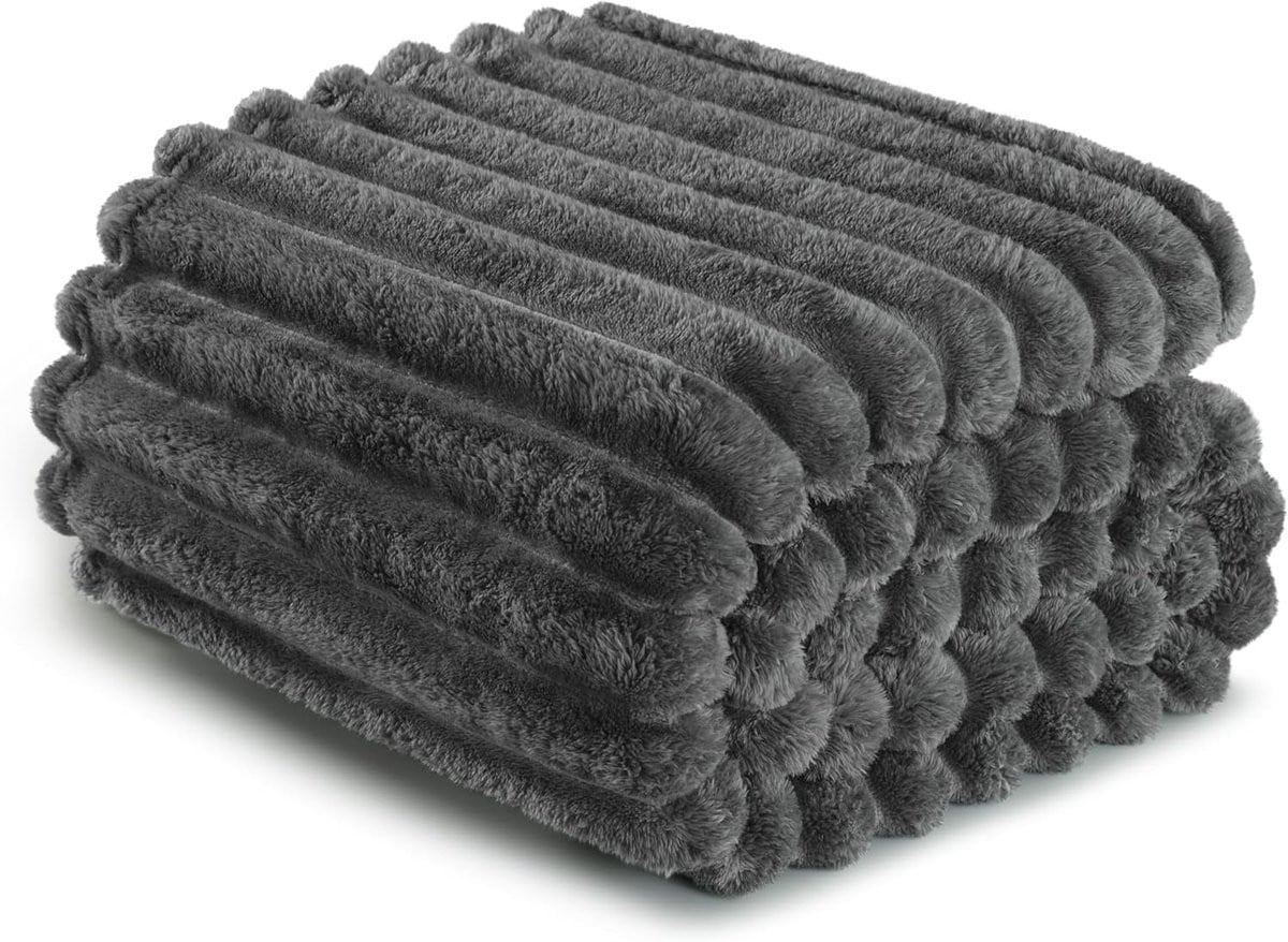 Zachte Fleece Deken Plaid Warmtedeken - Donkergrijs