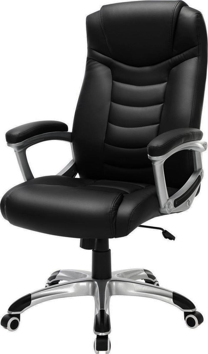 ACAZA Ergonomische Bureaustoel met Versterkte Wielen - Zwart