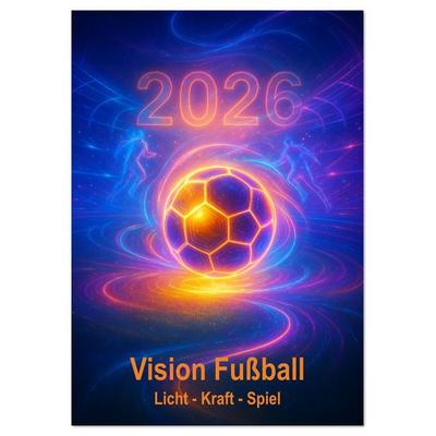 Vision Fußball Licht - Kraft - Spiel (Tischkalender 2026 DIN A5 hoch), CALVENDO Monatskalender
