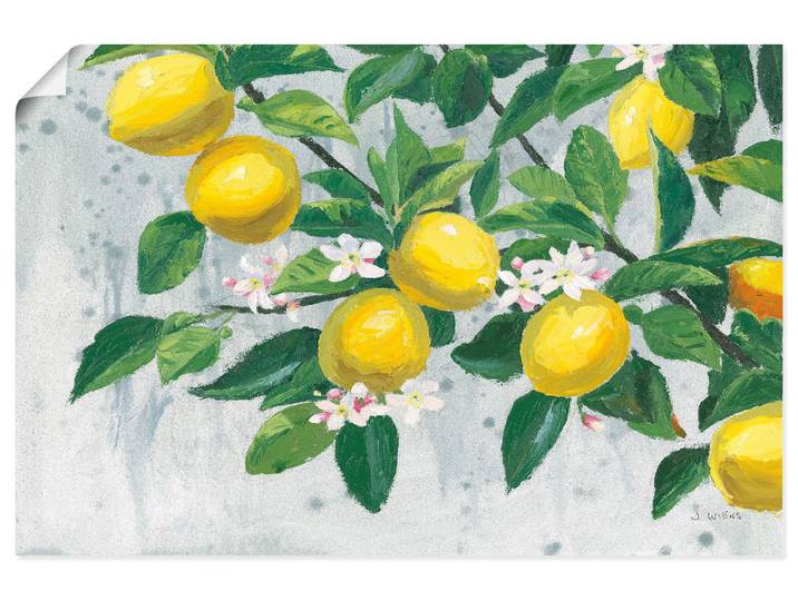 Wandbild ARTLAND Zesty Lemons , gelb (farbe bild(er): naturfarben), B:100cm H:70cm, Papier, Bilder, Wandbild, als Alubild, Leinwandbild, Poster, Wandaufkleber in verschied. Grössen