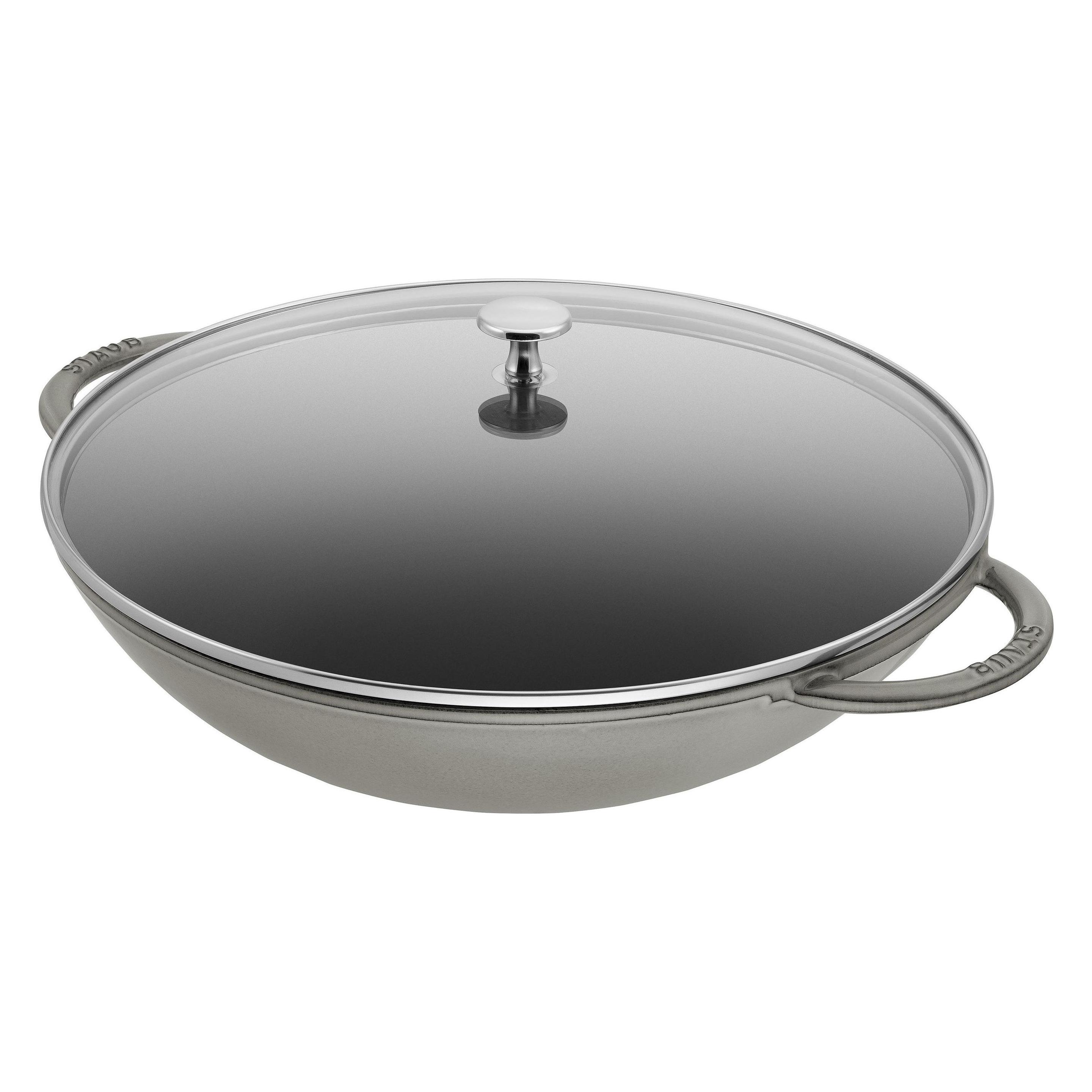 Staub Wok mit Glasdeckel (Wok Pfanne, Gusseisen, 37 x 12.70 cm) (1313918)