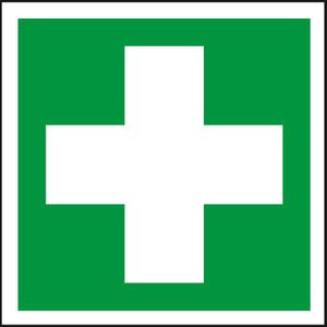 Abtec Hinweisschild ISO 7010 E003, Folie, 20 x 20 cm, Rettungszeichen, Erste Hilfe