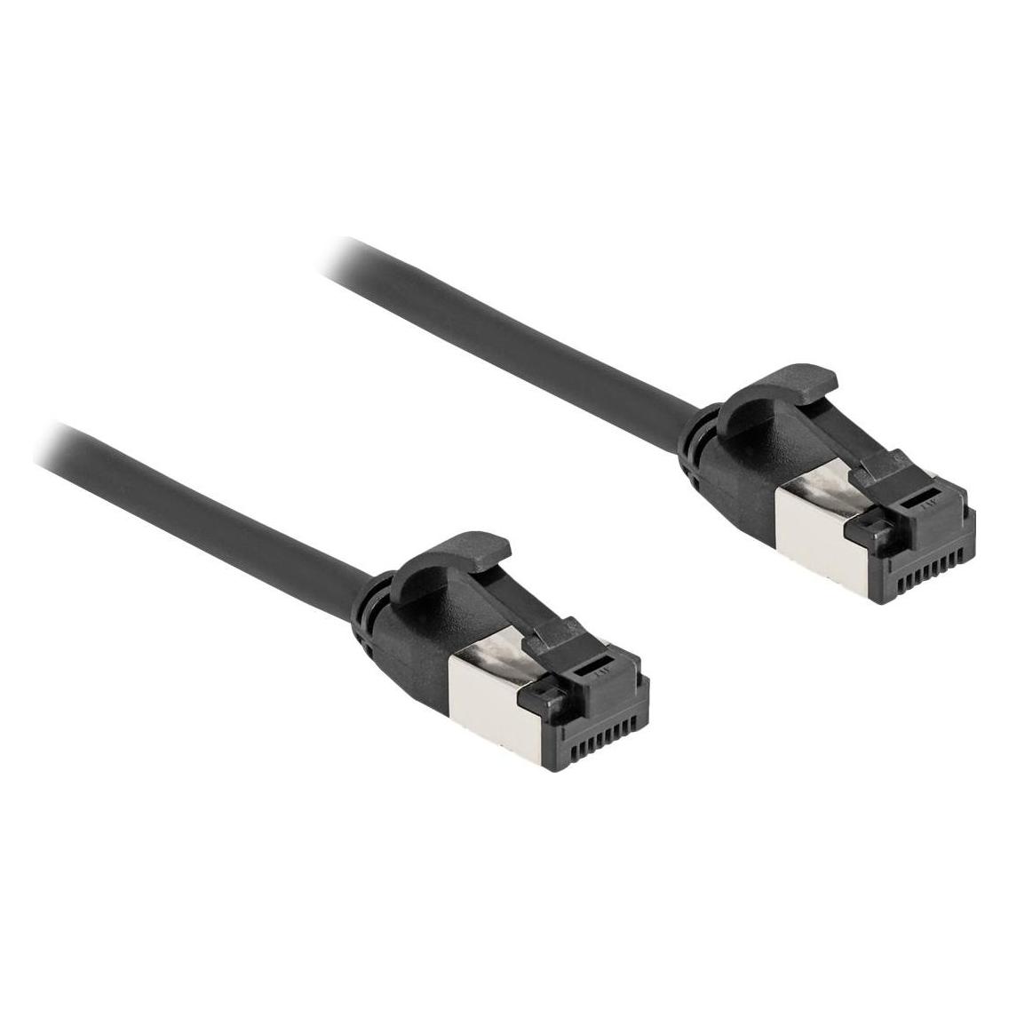 Delock RJ45 Kabel Stecker zu Stecker Cat.8.1 flexibel 2 m schwarz (U/FTP, CAT8.1, 2 m) (80184)