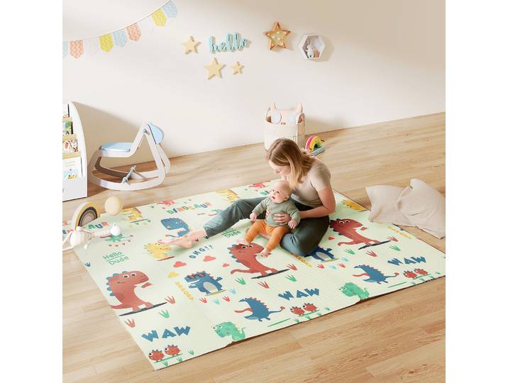 AIYAPLAY Tapis de Jeu Bébé Pliable 196x176cm Double Face