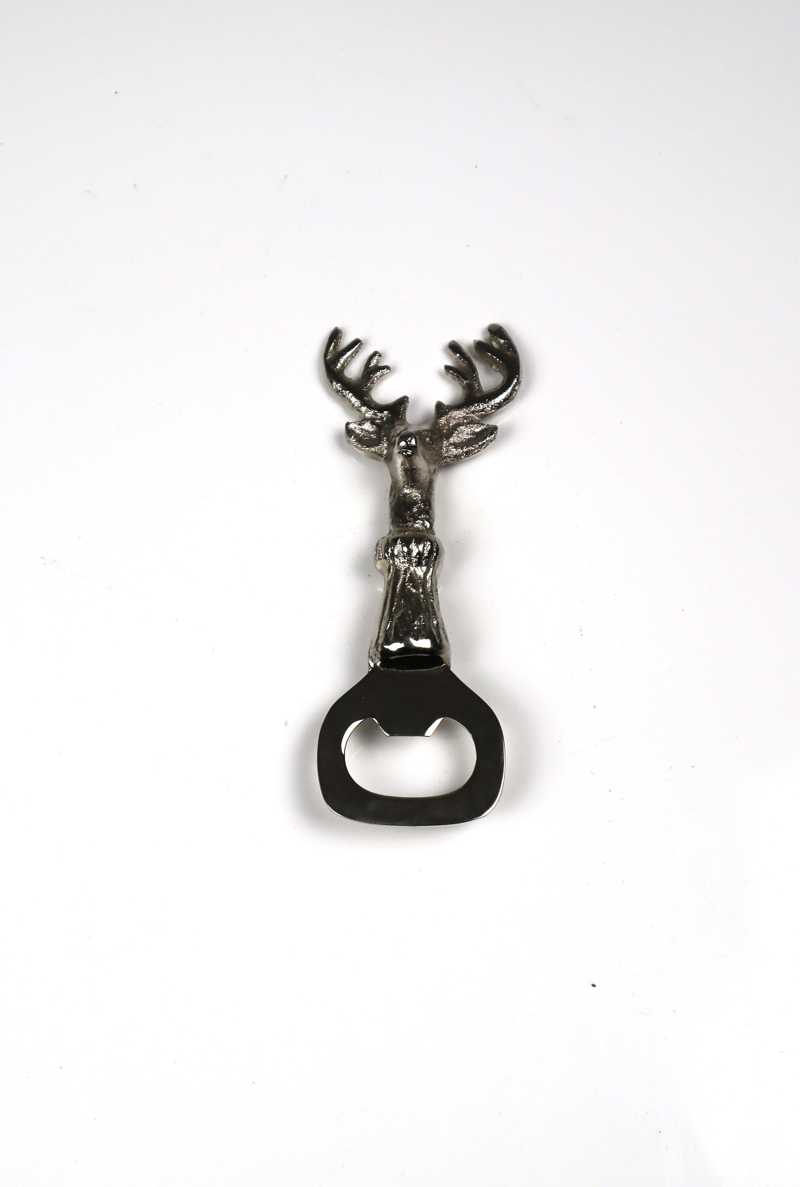 Flaschenöffner AM DESIGN "Hirsch", silber, Aluminium, Flaschenöffner, Flaschenöffner, 3er Set, 17 cm