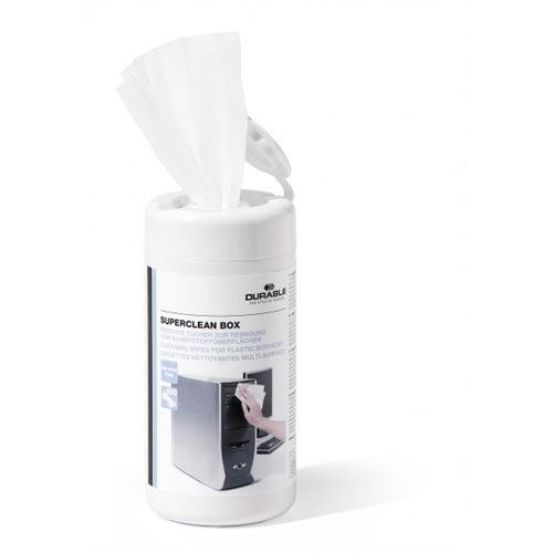 Durable SUPERCLEAN BOX Computer / Oberflächen Reinigungstücher 100 Stück Dose (5708-02)