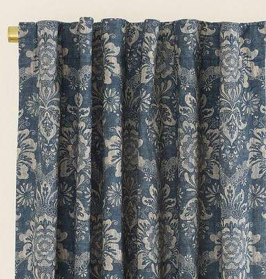 "Dominique Damask Drapery Panel - 50""W x 84""L, Blackout - Ballard Designs"