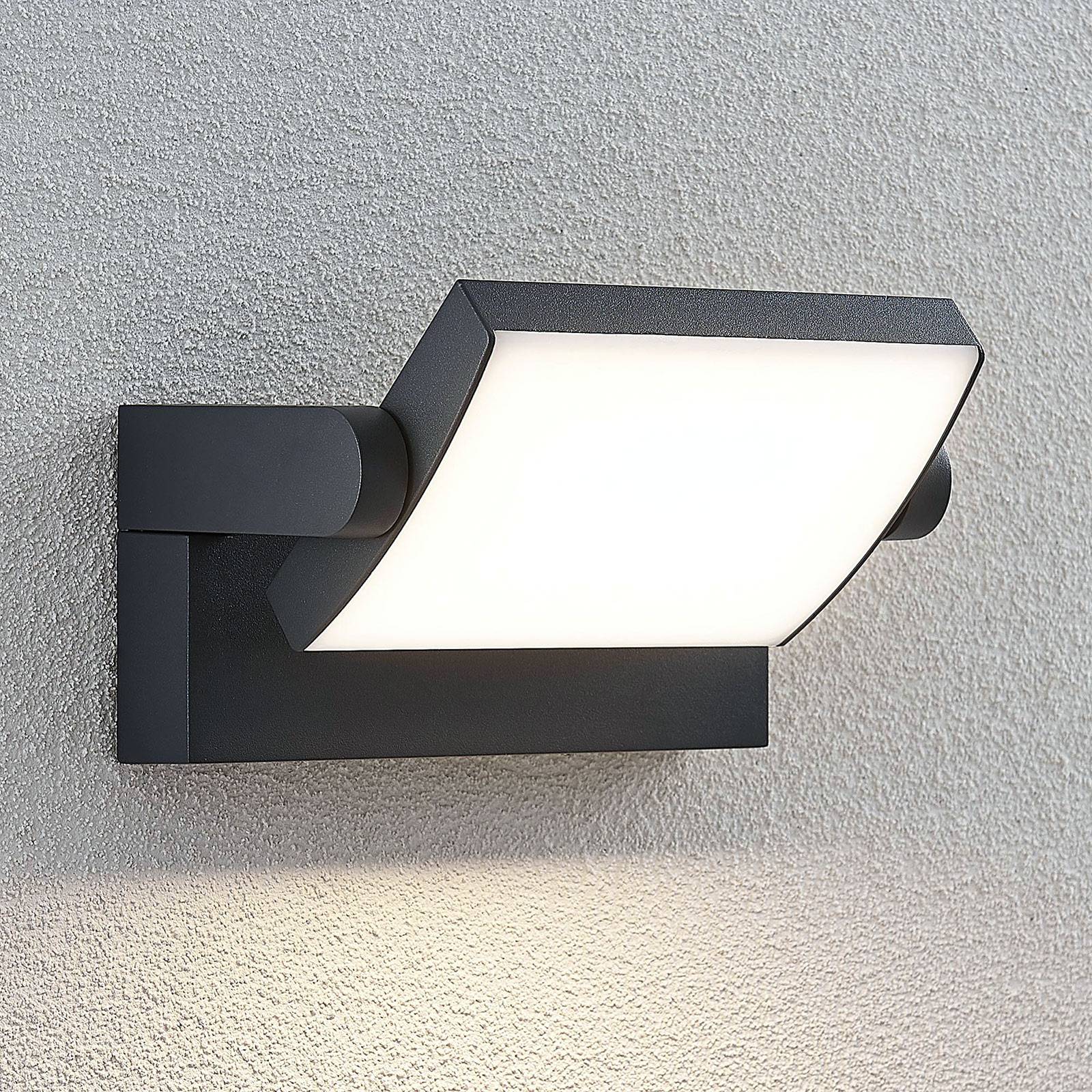 LED udendørs væglampe Sherin Lindby, Sort, Aluminium, Moderne