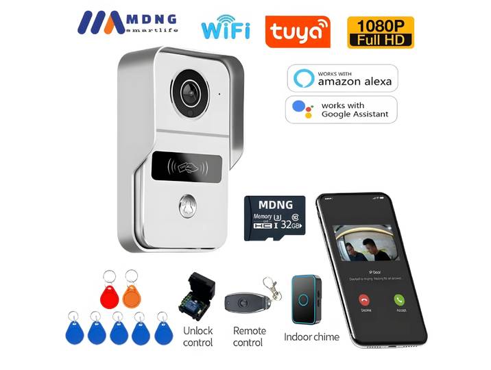 1080P Tuya intelligent extérieur sans fil sonnette WIFI vidéo interphone système de sonnette vidéo entrée téléphone pour maison appartement VIlla