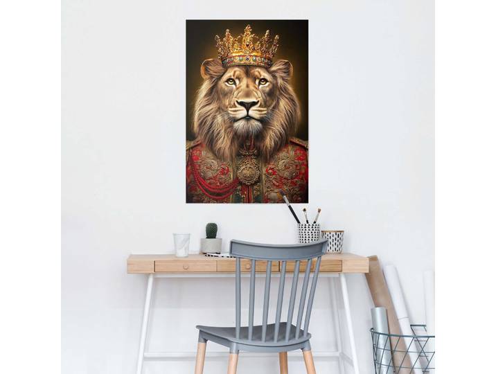 Poster REINDERS Goldene Majestät , braun (farbe bild(er): schwarz), Bilder, B/H/T: 61cm x 91,5cm x 0,1cm, Tiere, 1 Stk., Papier, Poster, Hobbyraum - Schwarz - Bilderdruckpapier - Tiere - 61x91,5 cm, B:61cm H:91,5cm T:0,1cm