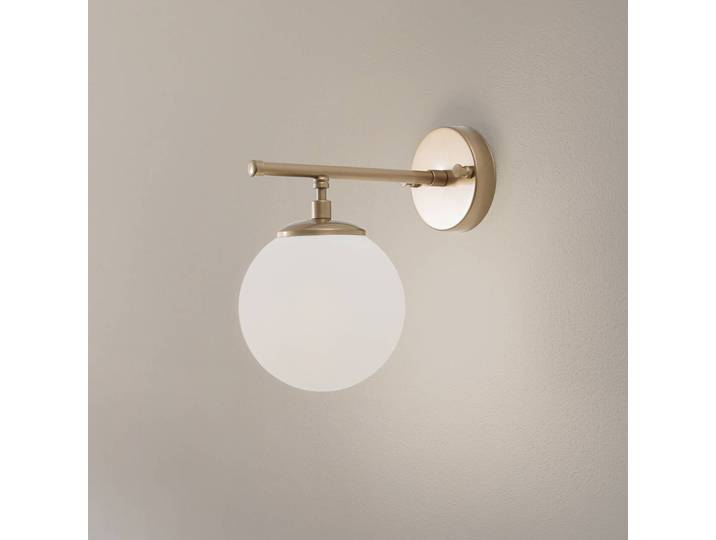 Wandlampe Roe Opviq, dimmbar, messing / gold, für Wohn- / Esszimmer, Glas, Wandleuchte, Wandlampe Innen