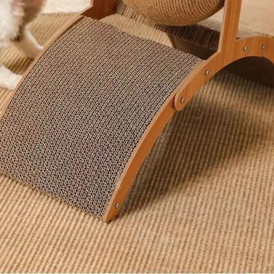 Inspired Living Wooden Sisal Cat Scratching Ball Toy 4pcs Plate