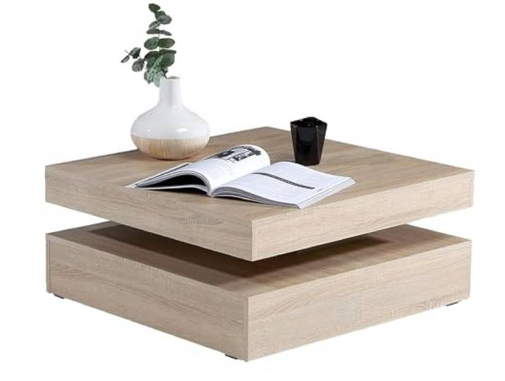 Newroom Couchtisch Sonoma Eiche modern drehbare Platte Wohnzimmertisch