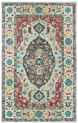 Style Haven Fargo Traditional Medallion Hand-tufted Wool Grey/ Pink Area Rug