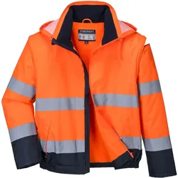 Warnschutz Winterjacke 2in1 "C464" Essential - L - orange/marine