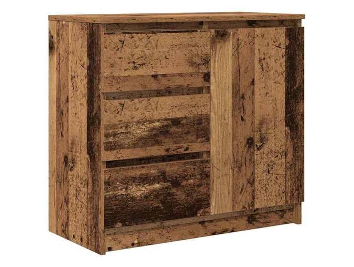 264535& Bahut de Rangement Pour séjour - Buffet avec tiroir vieux bois 71x35x65 cm - Bois - Panneaux de particules