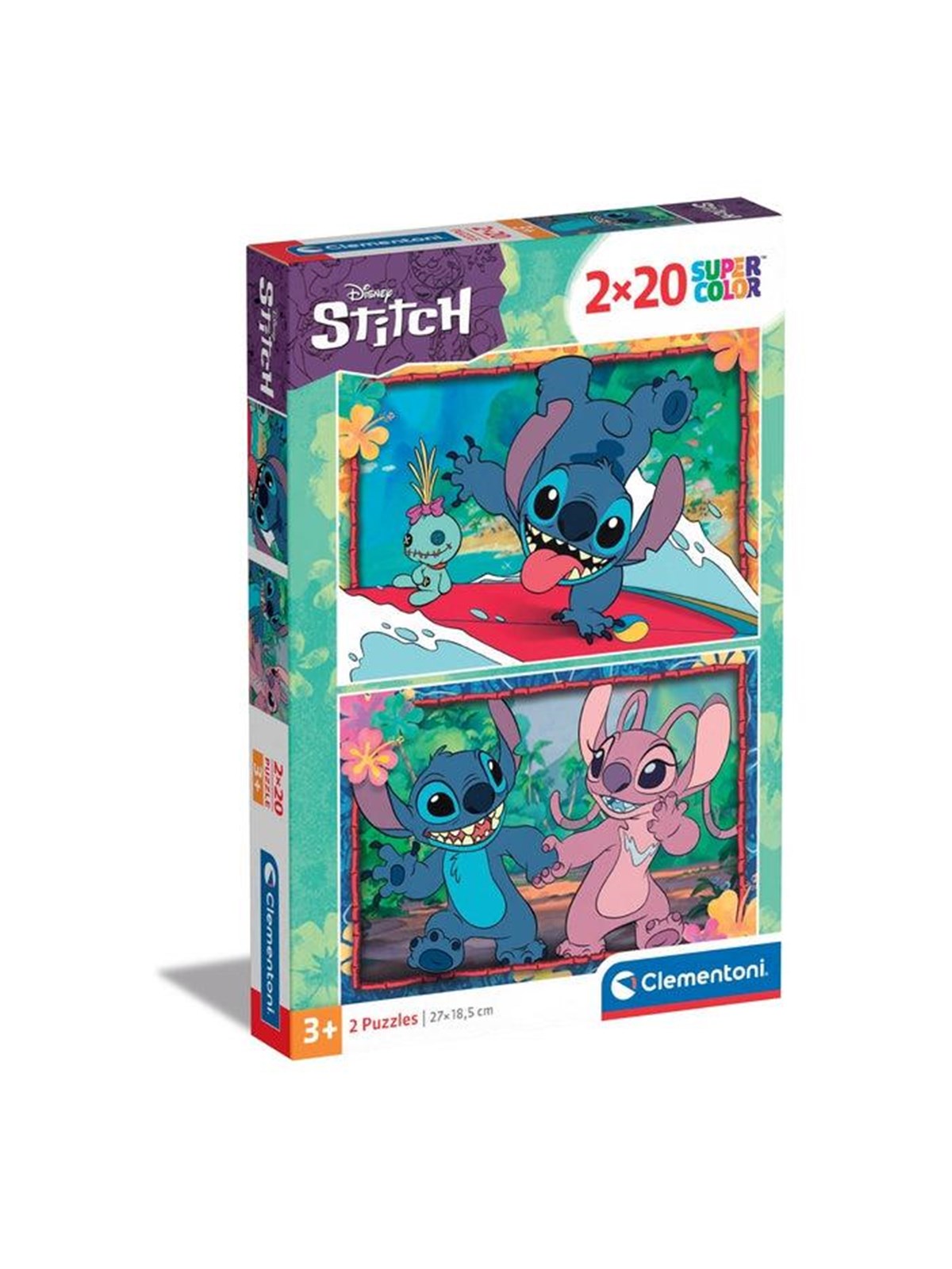 Clementoni Jigsaw Puzzle Super Color Disney Stitch 2x20pcs. 2D Puzzles