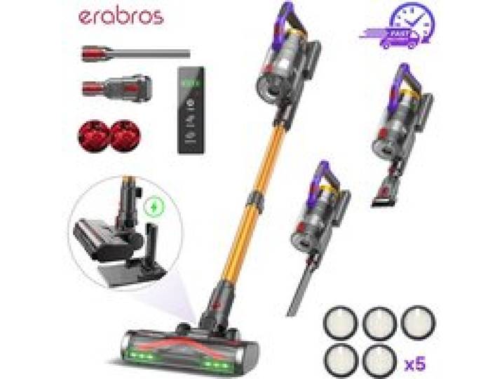 Erabros Aspirateur sans fil EV7 moteur 550W aspiration 70kPa 70 min dautonomie station de charge 2-en-1 et aromathérapie