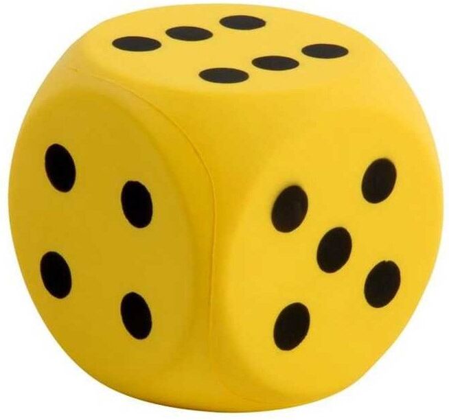 Hot Games Dé géant en mousse jaune 15 cm