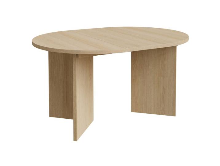 Table à manger extensible, ronde, 110–190 x 110 cm, aspect chêne