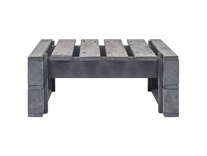 Gartenhocker aus Paletten, Kiefernholz, Grau, Fußablage und Couchtisch Imprägniertes Kiefernholz, solide Konstruktion, einfache Montage, rustikaler Charme, universell einsetzbar