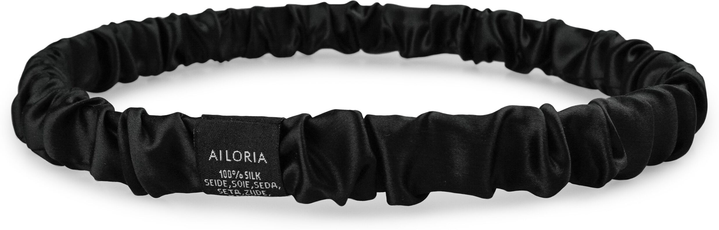 Seidentuch AILORIA "Haarband aus Seide LUXE LOOP", Damen, schwarz (midnight schwarz), Obermaterial: 100% Seide silk., Modetücher Seidentuch