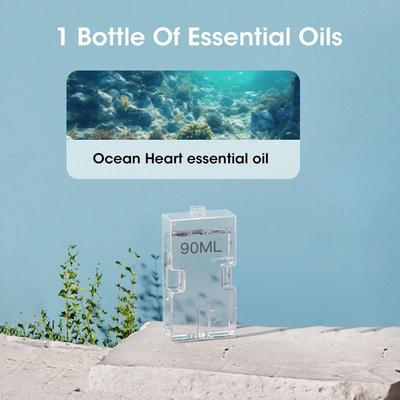 Uplift Essentials Automatic Sensor Aromatherapy Machine Wall Mounted Fragrance Diffuser With USB Rechargeable Design And Clock Function 90ml Ocean Oil